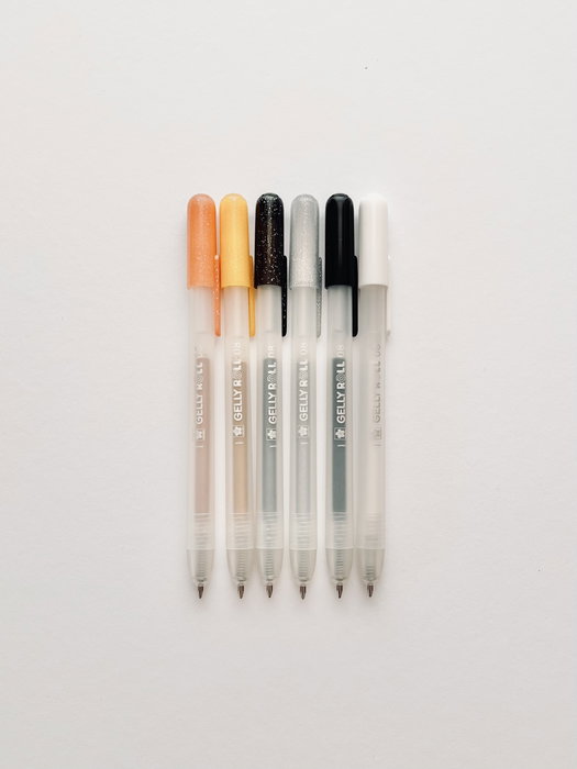 SAKURA Gelly Roll Estuche de 6 Bolígrafos Retráctiles de Tinta Gel en Colores Variados